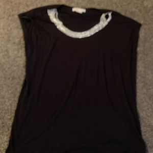 Michael Kors black shirt with built in necklace